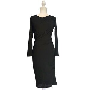 WHISTLES Dress Wool Blend Long Sleeve Draped